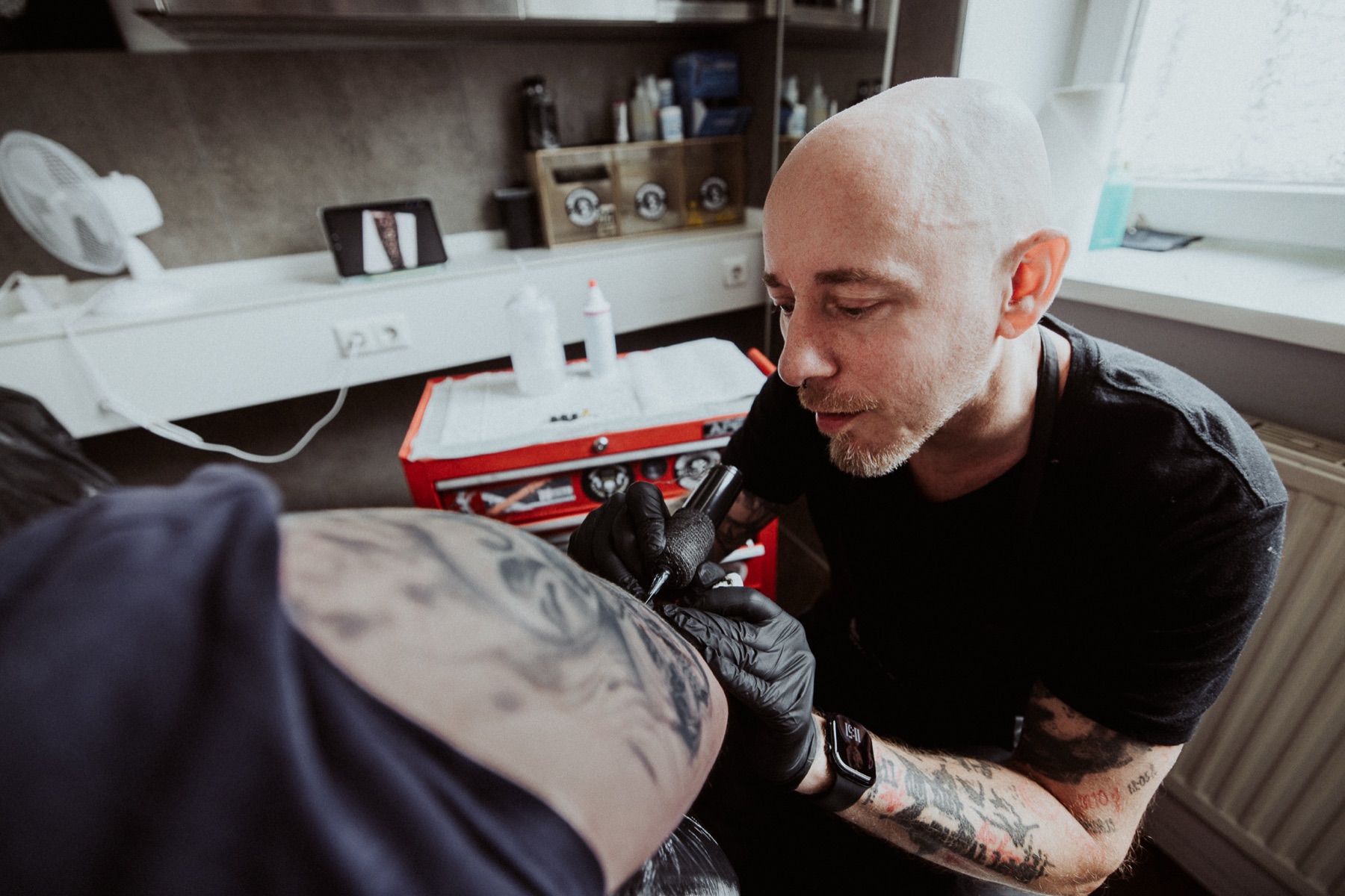 Manu tätowiert, Konzentration am Motiv